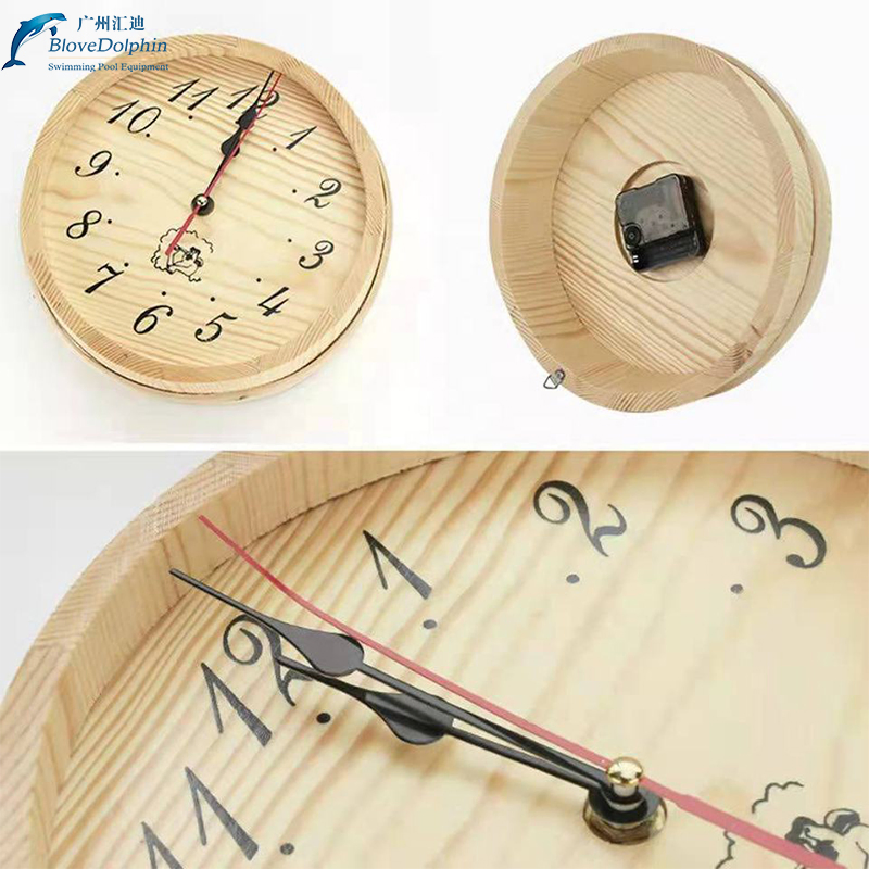 Sauna Equipment Wooden Clock Sauna Wall-Mounted Clock