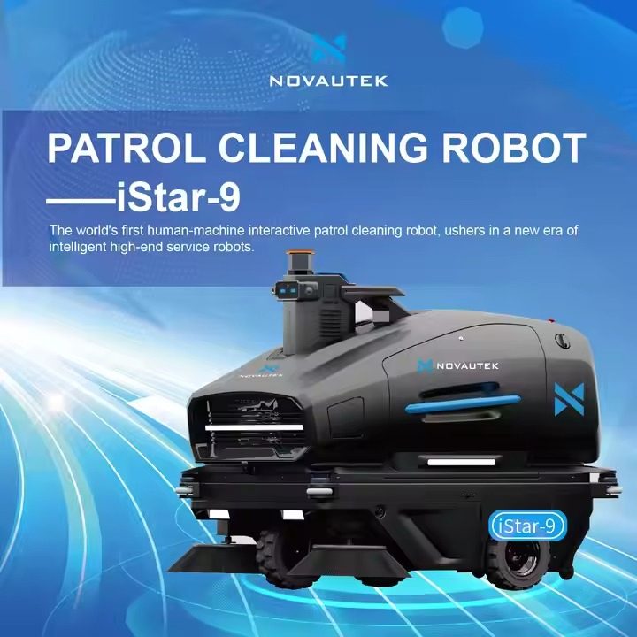 Municipal Cleaning Robot with All-Terrain Wheels Zero-Emission Design Robot