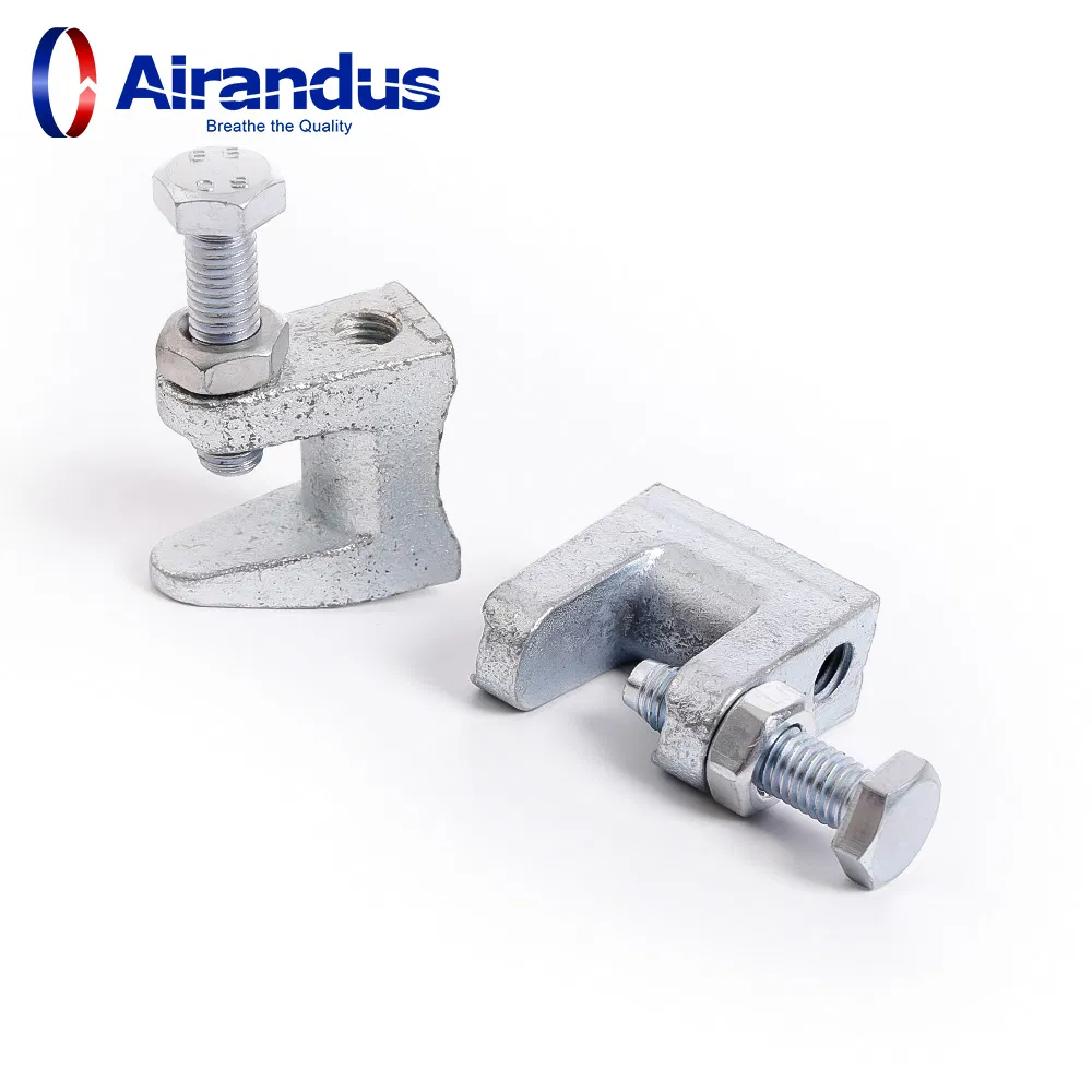 Galvanized Beam Clamp for Air Duct Flange with Tapped Hole Threaded Rod 10mm