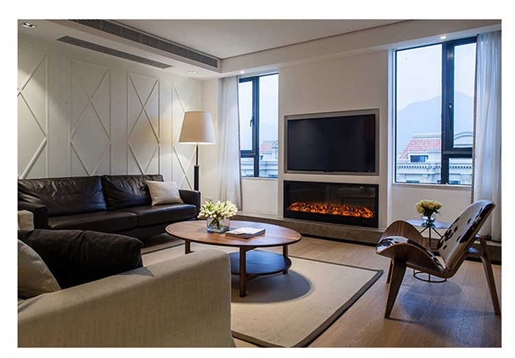 3D Tempered Glass Freestanding Decor Flame Electric Fireplace Electric Heater