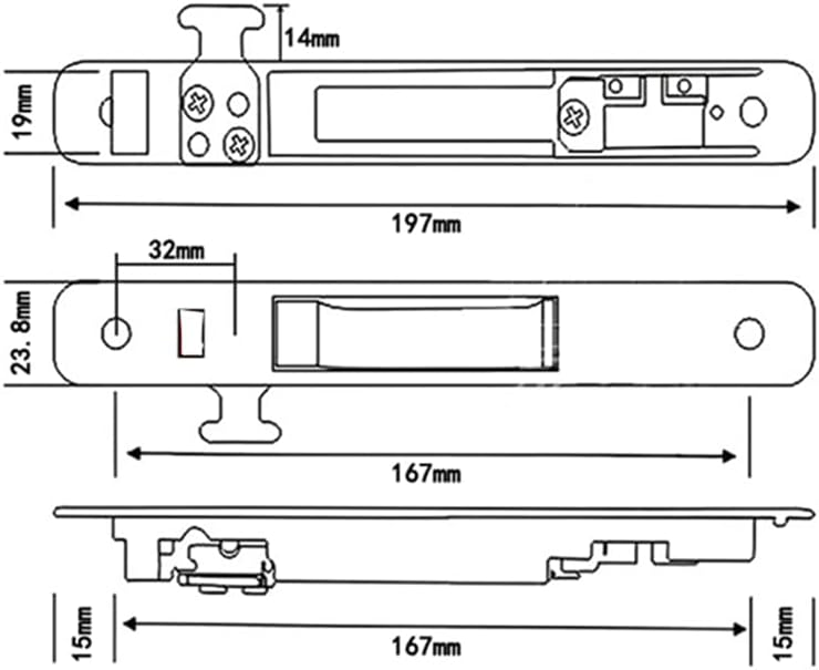 Safety Sliding Window Door Sliding Lock Classical Aluminum Door Lock
