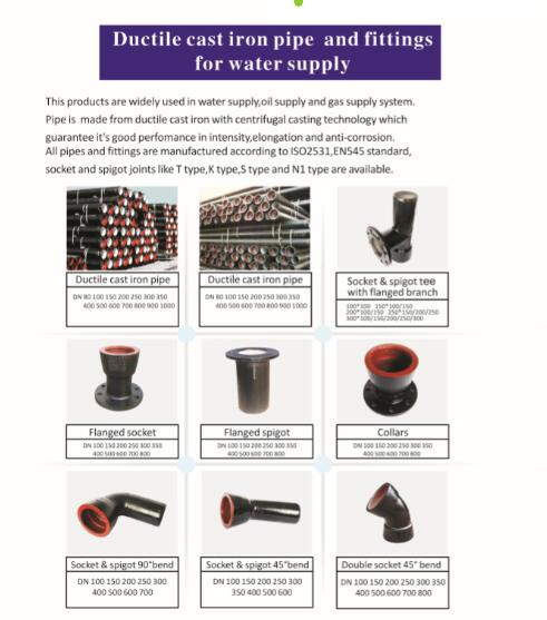 ISO2531/En545 K9 Ductile Cast Iron Pipes for Water Supply