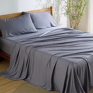 ODM/OEM 100% Eco-Friendly Bamboo Fiber Flat & Fitted Sheet Comfortable Breathable Reusable Home Hotel Textile Woven Technics Bedding Set Queen King Bed Sheets