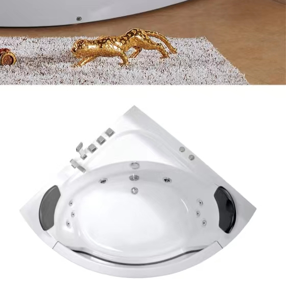 Угловая акриловая ванна с гидромассажем