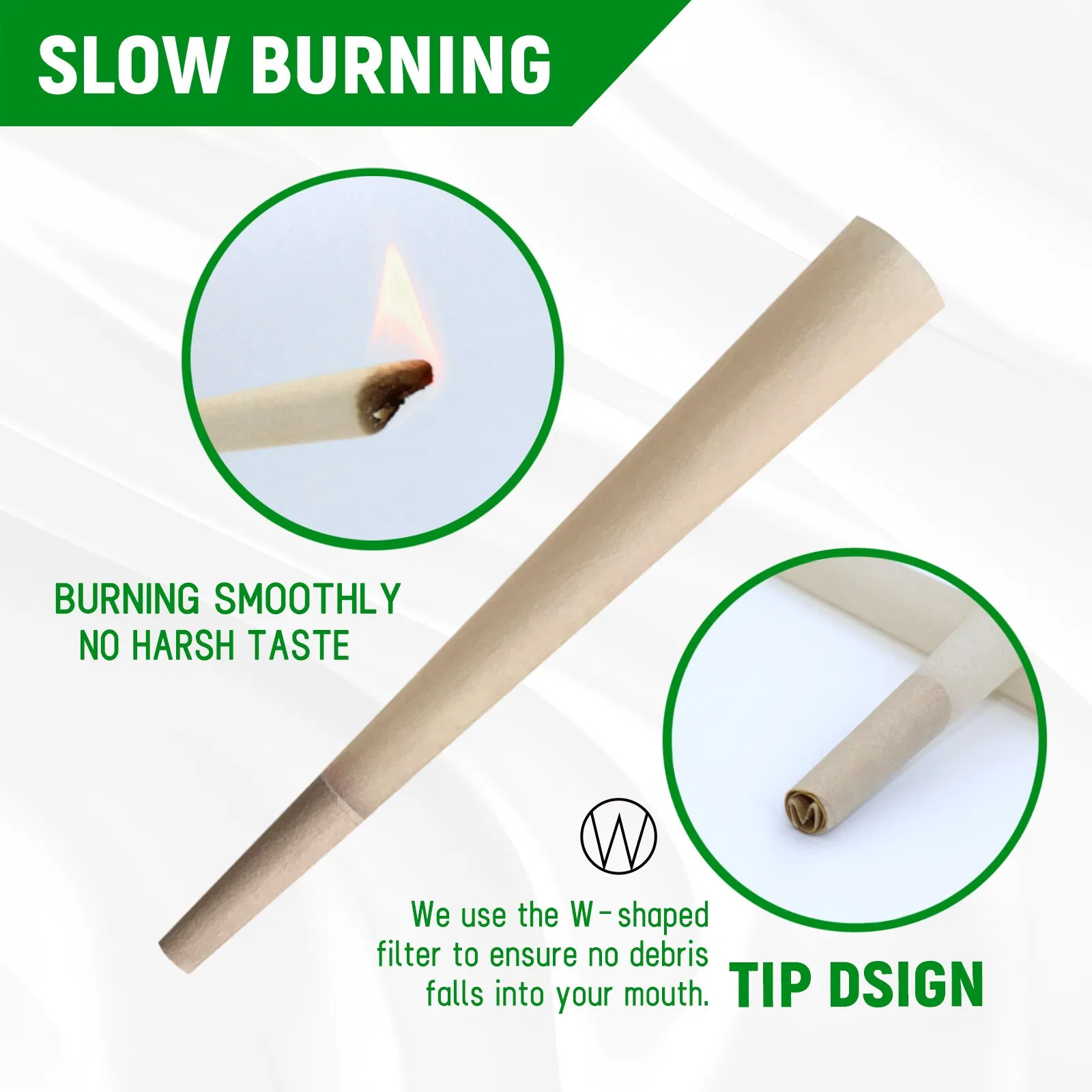 Factory Direct King Size Cigarette Rolling Paper Pre Roll Cone 1000 PCS/Box for Smoking