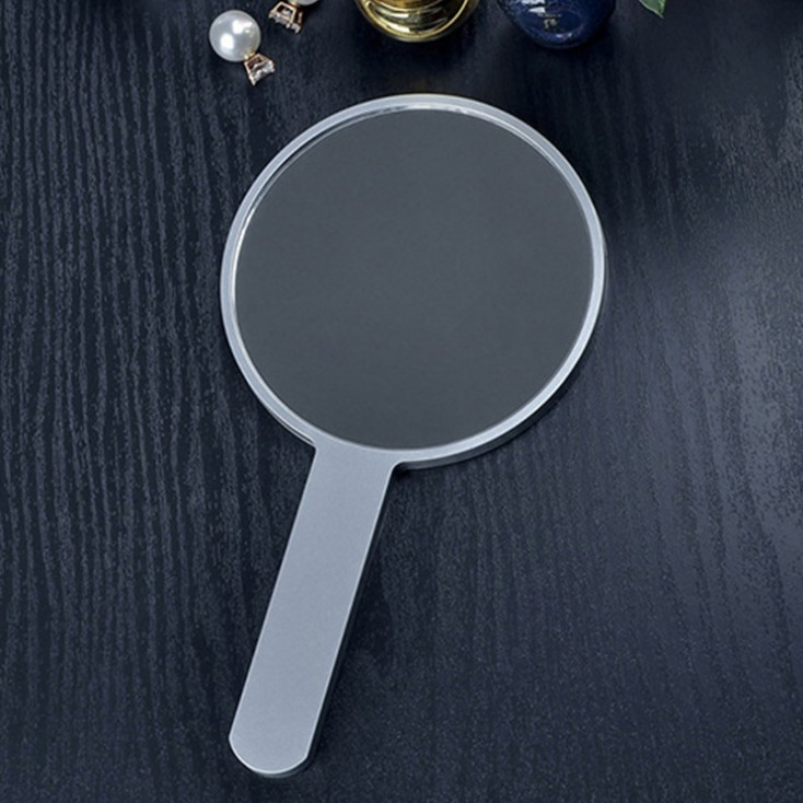 Custom Logo Handheld Mirror Round Shape Pocket Makeup Hand Mirror