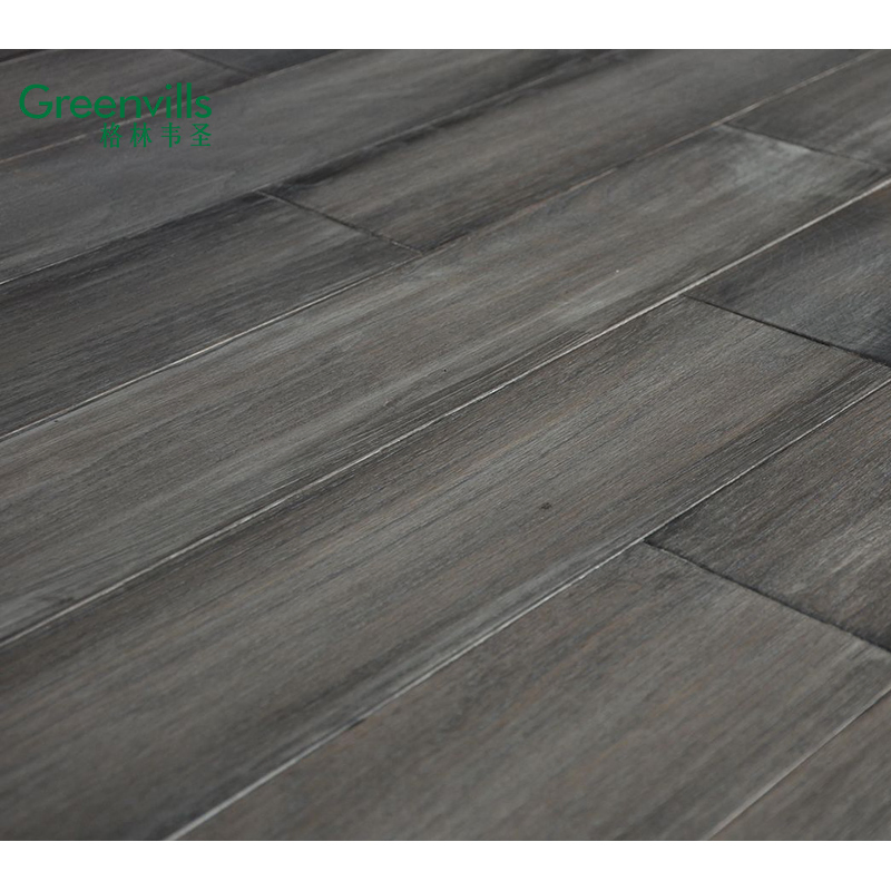 Solid Hickory Real Hardwood Wooden Flooring Grey Color