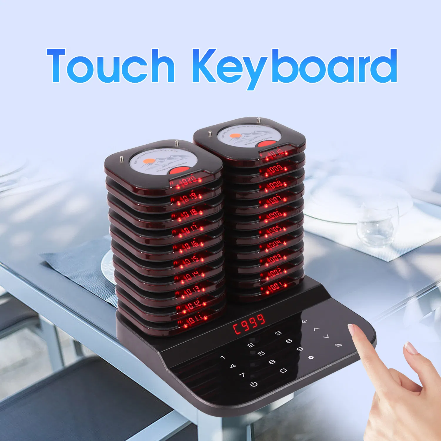 Wireless Buzzer Calling System 20 Coasters for Food Truck Bar Cafe Shop