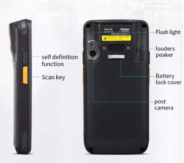 Idata 50p 4.7 Inch Android 9.0 Rugged Wireless Barcode Scanner PDA with 4000mAh Removable Battery