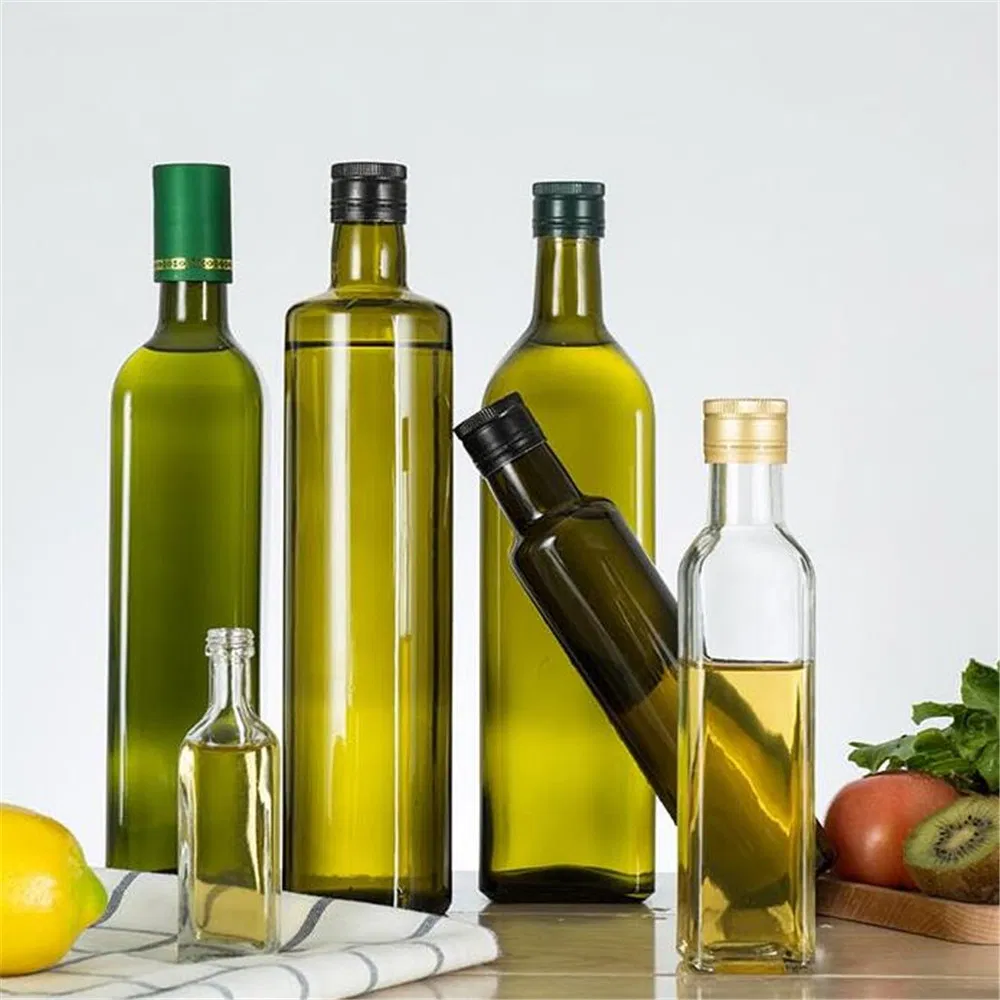250ml 500ml 750ml Green Square Round Edible Cooking Olive Oil Glass Bottle