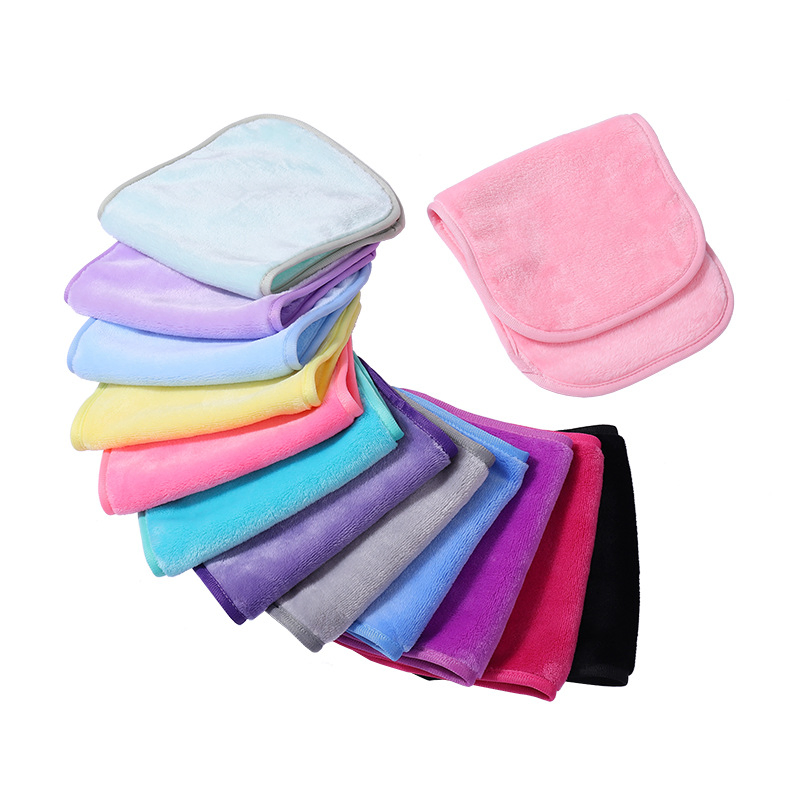 Amazon Hot Multiple Colors Reusable Microfiber Cleaning Makeup Removal Towel Suitable for All Skin Types Makeup Remover Cloth