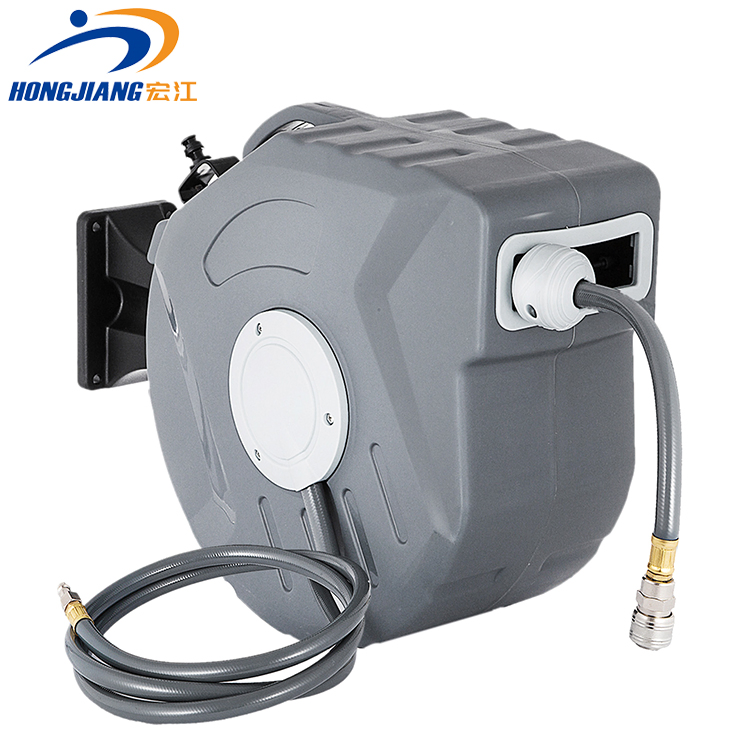 Flexible Retractable Enclosed Plastic Air Hose Reel Drum 3/8inch 6.5X10mm 8X12mm