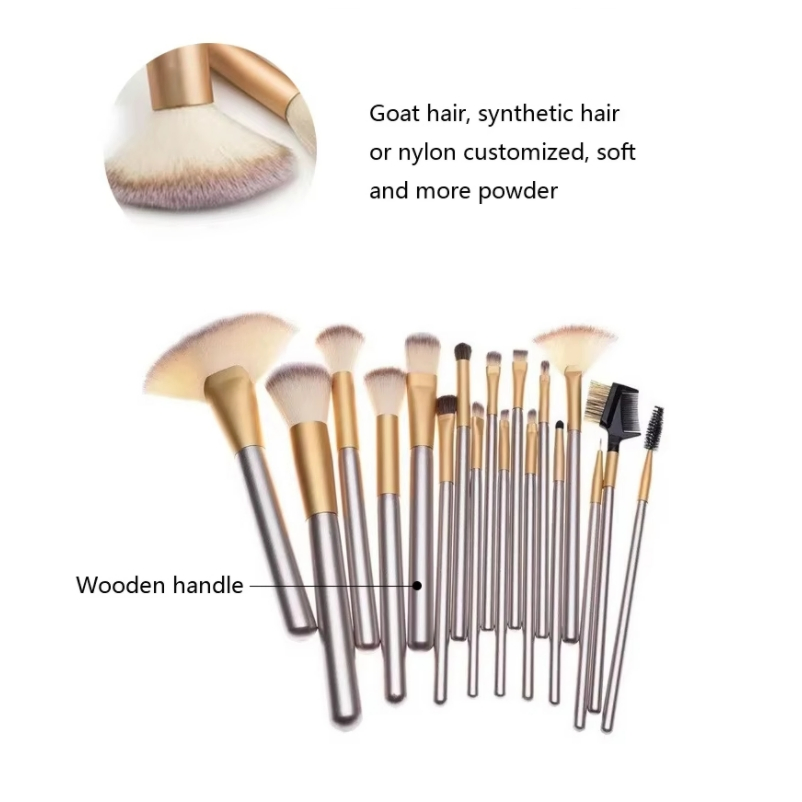 18PCS Professional Custom Logo Makeup Brushes Set Private Label