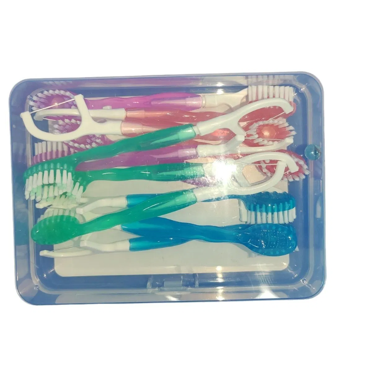5-in-1 Disposable Travel Toothbrush Kit, Includes Toothpaste, Tongue Scraper, and Floss Pick for Hotel or Travel