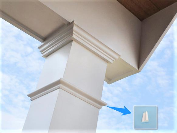 Waterproof Interior Exterior PVC Base Cap Moulding Profile for House Decoration