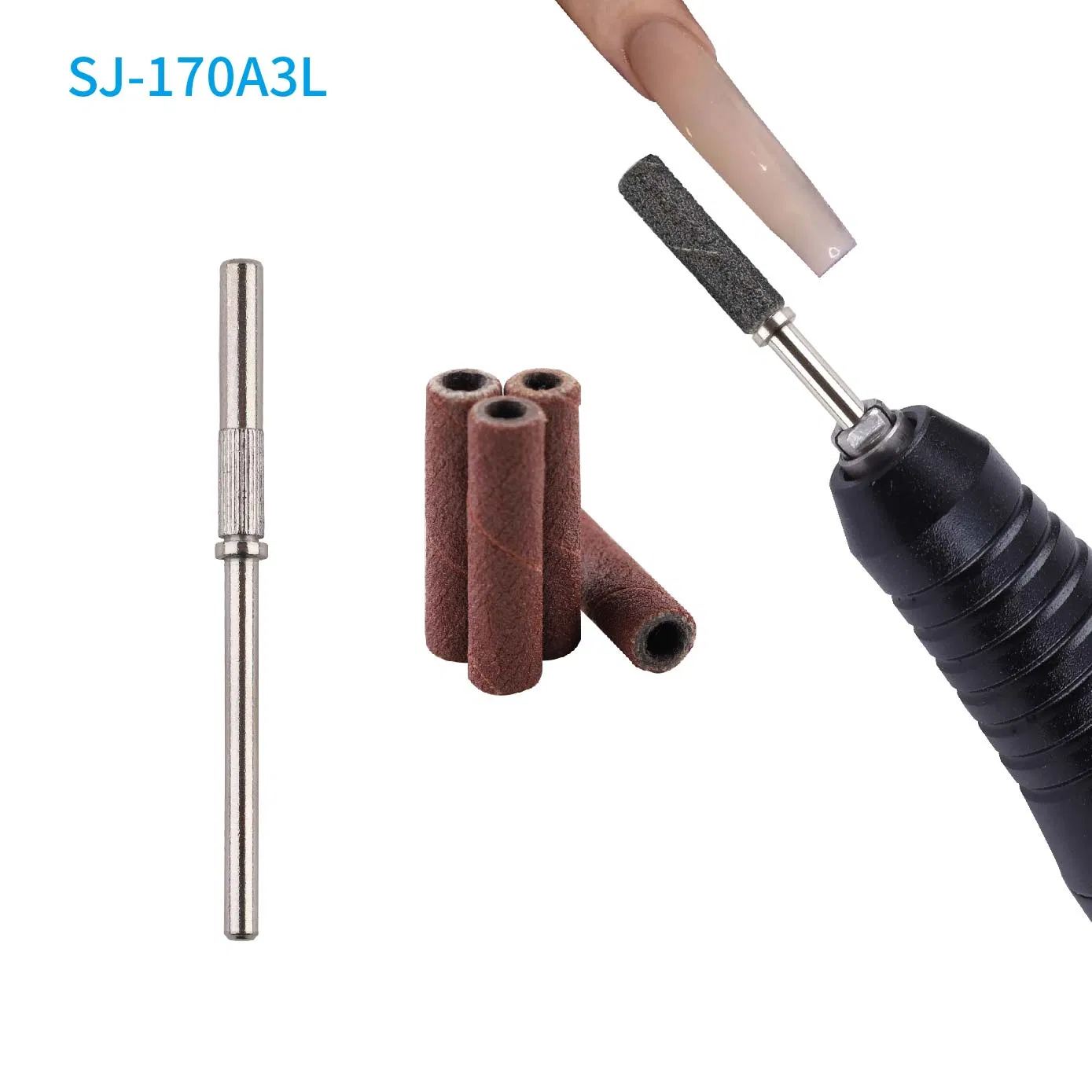 3mm Diameter 20mm Length Extra Long Aluminium Oxide Abrasive Nail Polish Sanding Band