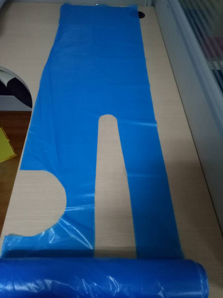 White/Blue Plastic Apron Disposable Polyethylene Apron for Food Processing