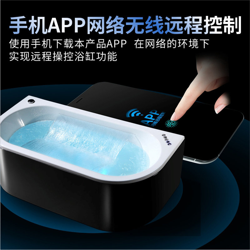 Sanitary Ware Factory Bathroom Tub Solid Surface Bathtub Freestanding Bath Customized Black and White Massage Bathtub SPA Hot Tub