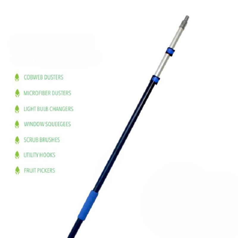 Extension-Pole Combo Hand-Packaged Lightweight 3-Stage Aluminum Pole 5-to-12 Foot Cobweb Duster