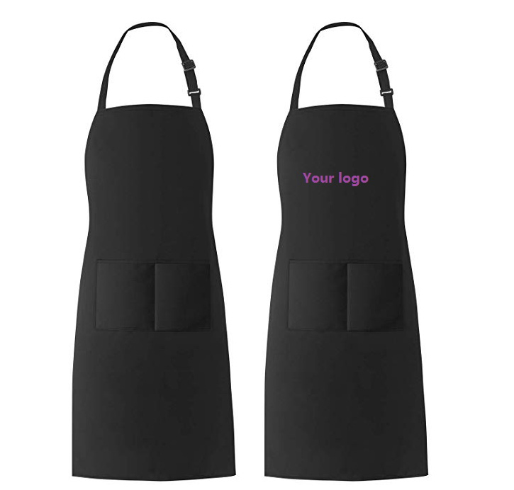 Custom Cotton Waiters Coffee Uniform Blank Bib Apron for Repast Industry Promotion with Printing Logo Design Embroidery Apron Adjustable Ties