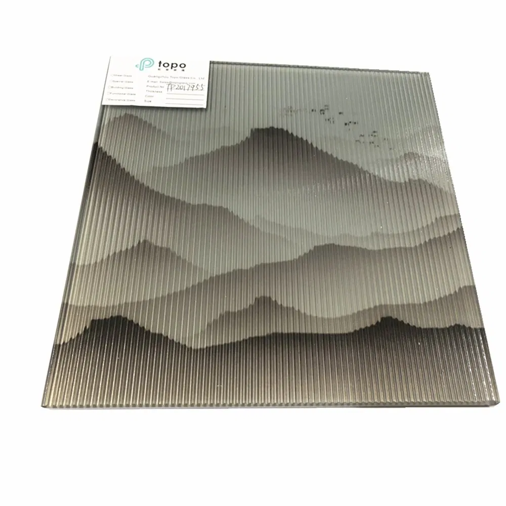High Quality Landscape Painting Fireproof Pattern Wired Wire Glass for Decoration (PLW-TP)