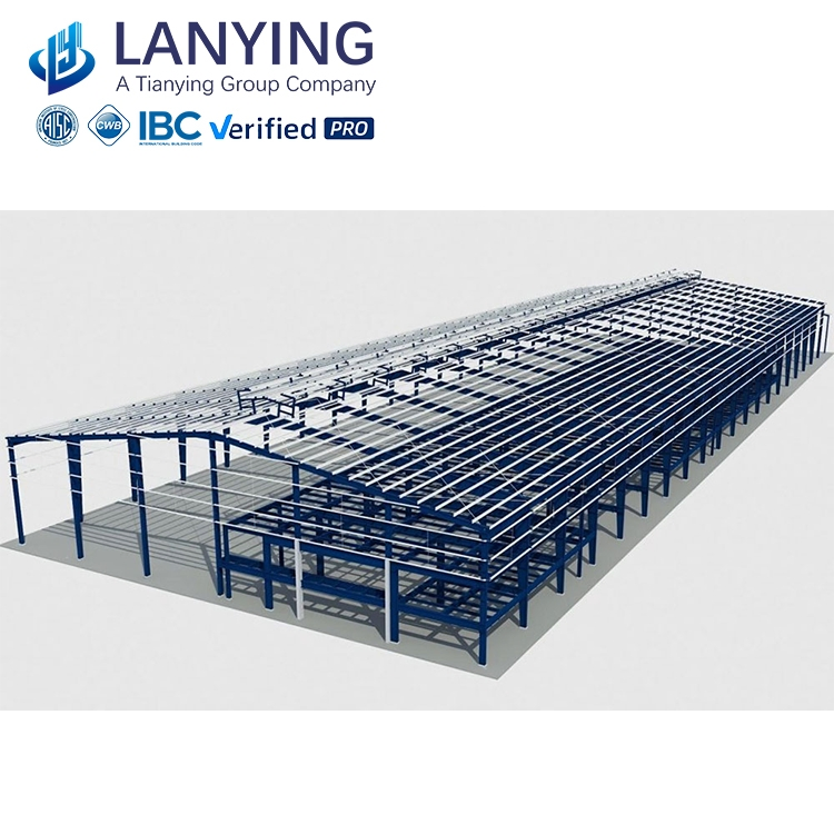 Large Span Fireproof Prefab Steel Structure Warehouse