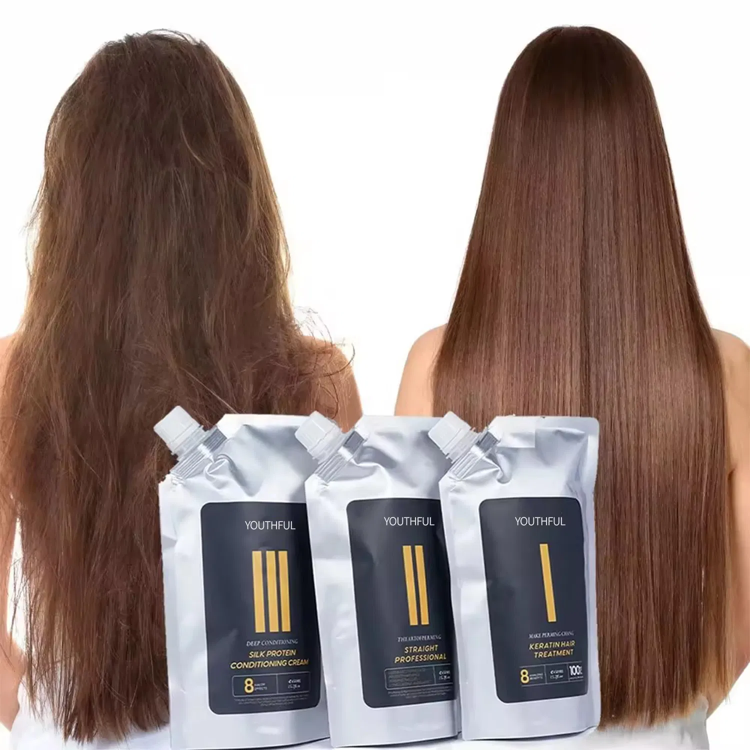 Smoothing Shiny Anti Frizz Treatment Keratin Hair Straightener Cream