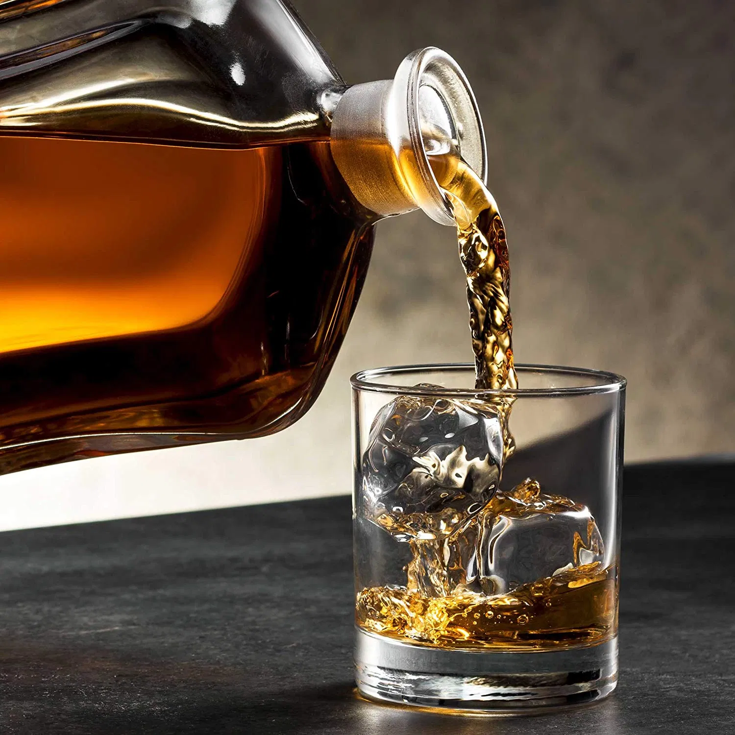 Custom Electroplated Whiskey Decanter Glass Bottle, Barware Whiskey Packaging Bottles