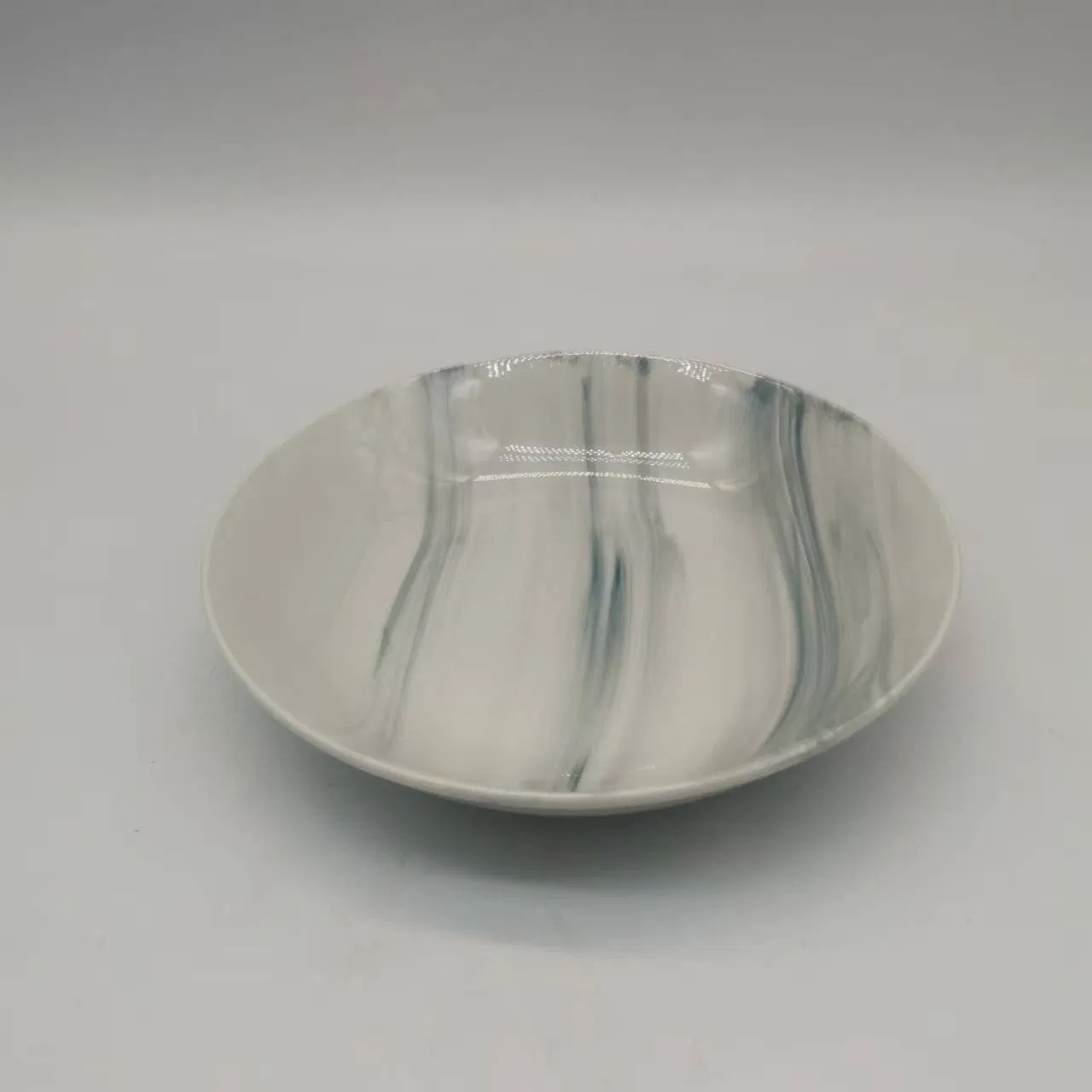 8"Coup Moon Soup Plate Marble Glaze Ceramic Porcelain Tableware