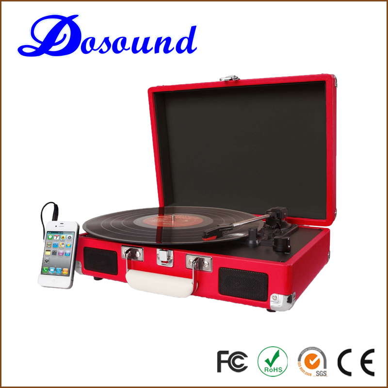 Wooden Nostalgic Stereo Player Vinyl Turntables Player with Recording Function