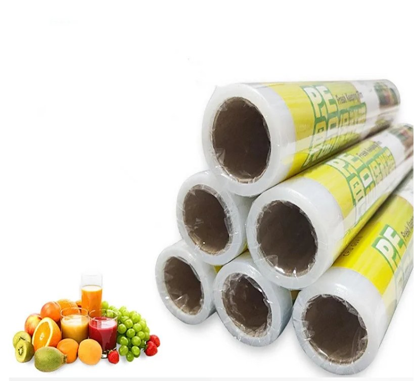 Wholesale Food Grade Stretch Packaging Food Wrap Preservative Film PE Cling Film Wrap Roll