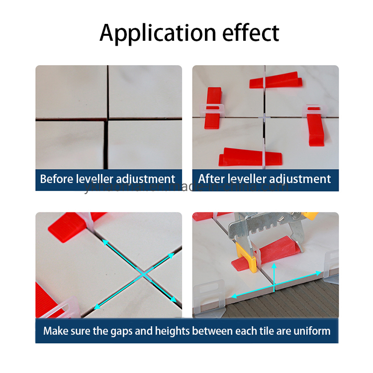 Factory 1.0mm1.5mm 2.0mm Reusable ceramic Porcelain Tile Leveler Leveling System Porcelain Installation Leveler Spacers for Tile Leveling System Clips