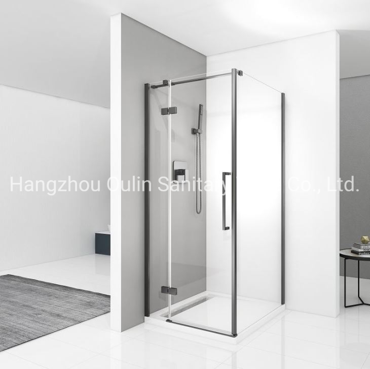 Black Pivot Shower Enclosure Reversible