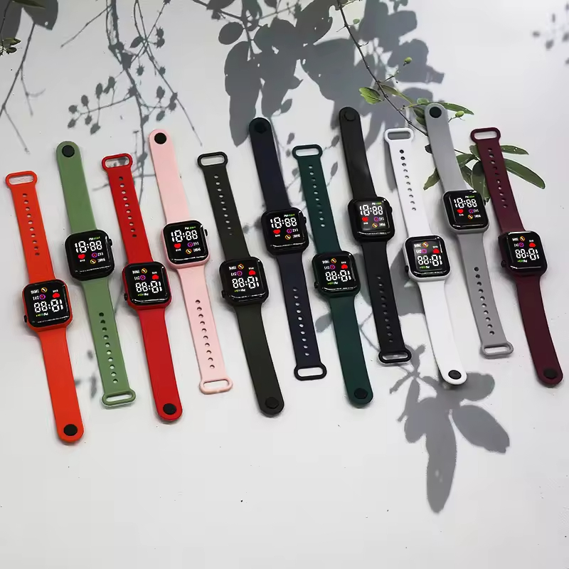 Digital Watch Custom Logo Student Electronic Fashion Sports Watch Cheap Silicone Lighting Sport Child LED Watch Kids Digital Luxury Watches