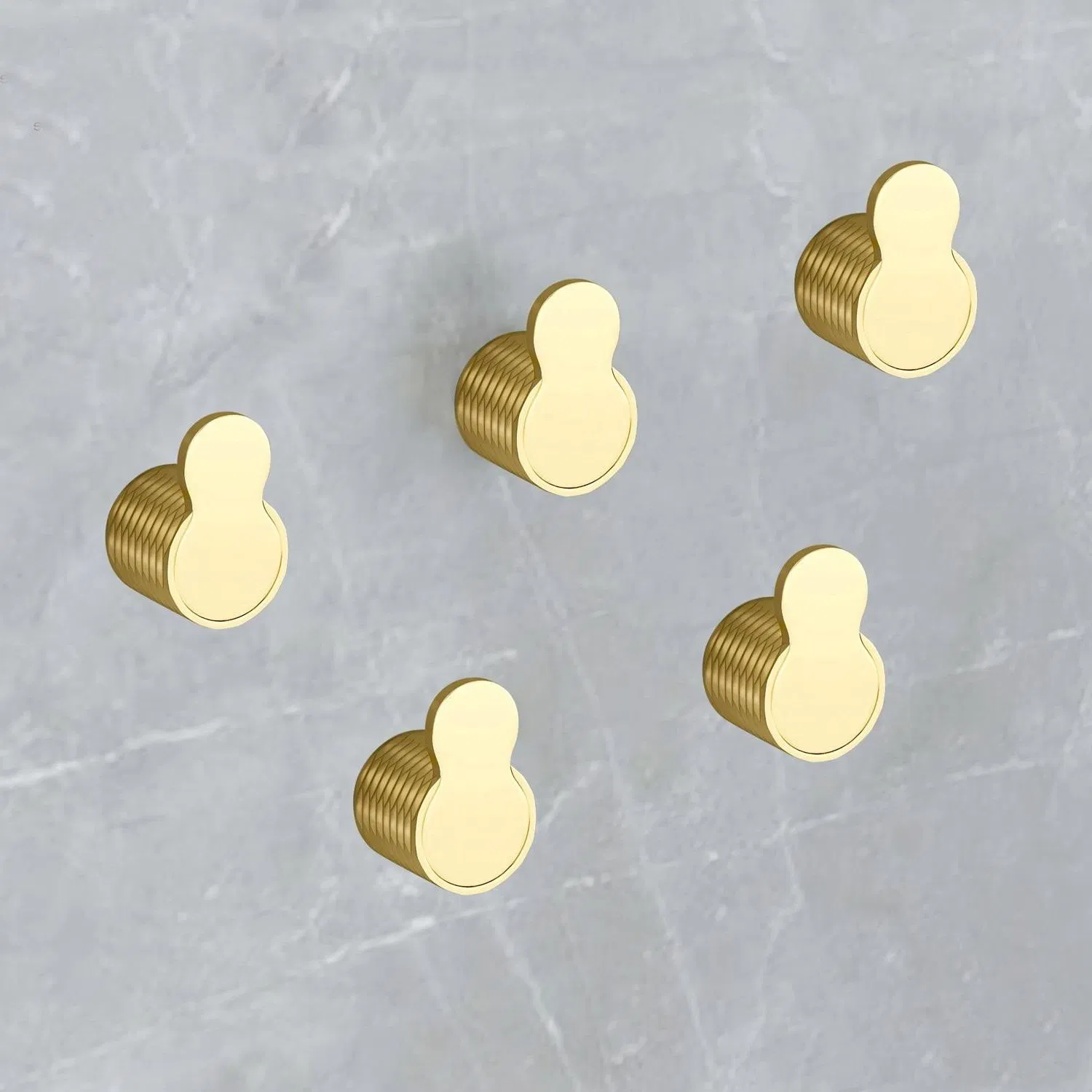 Simple Round Zinc Alloy Gold Wall Mount Bathroom Robe Self Adhesive Hooks