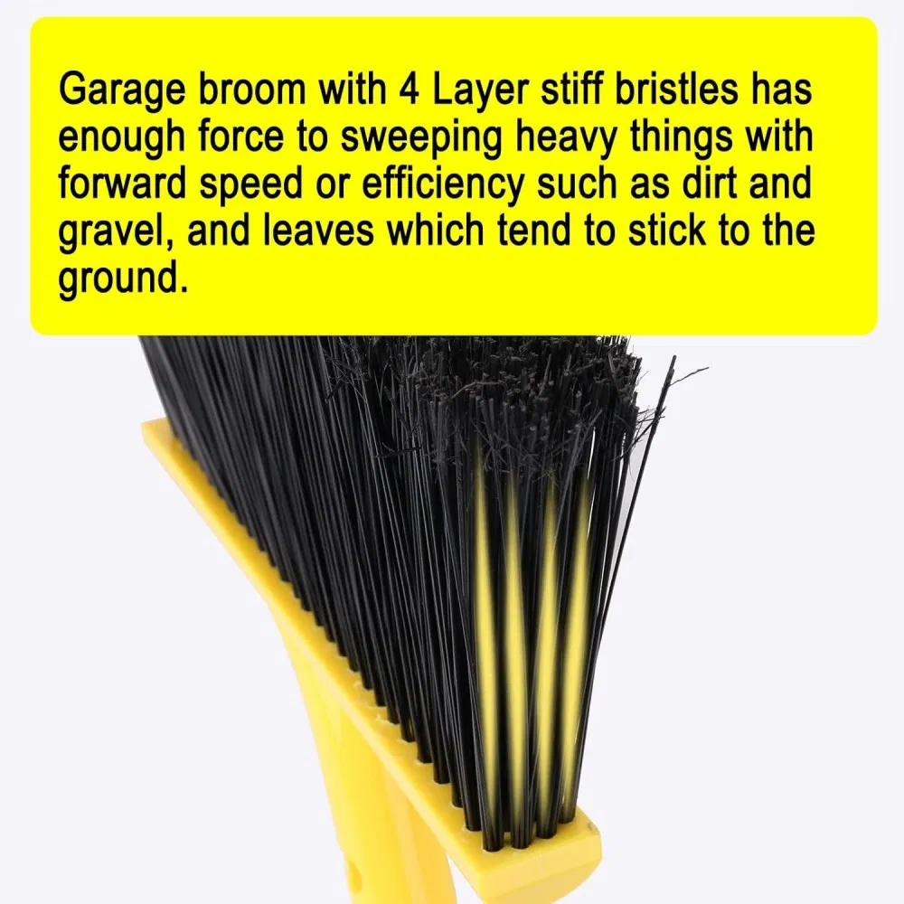 4pack Heavy-Duty Stiff Bristle Outdoor Broom for Floor Cleaning with Long Handle Push Brush for Sweeping Courtyard