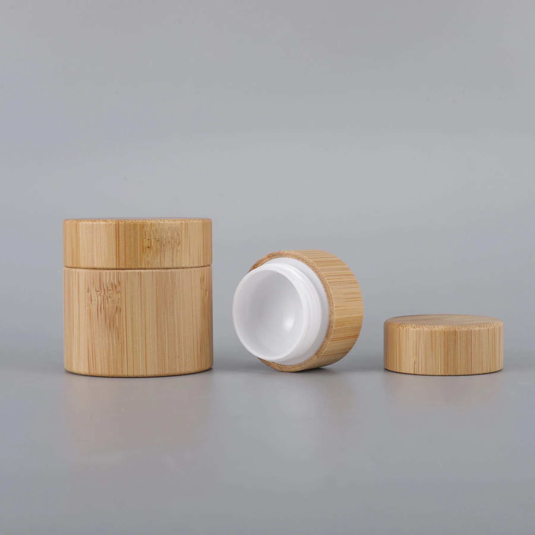 Косметические баночки 17 унций с бамбуковой крышкой