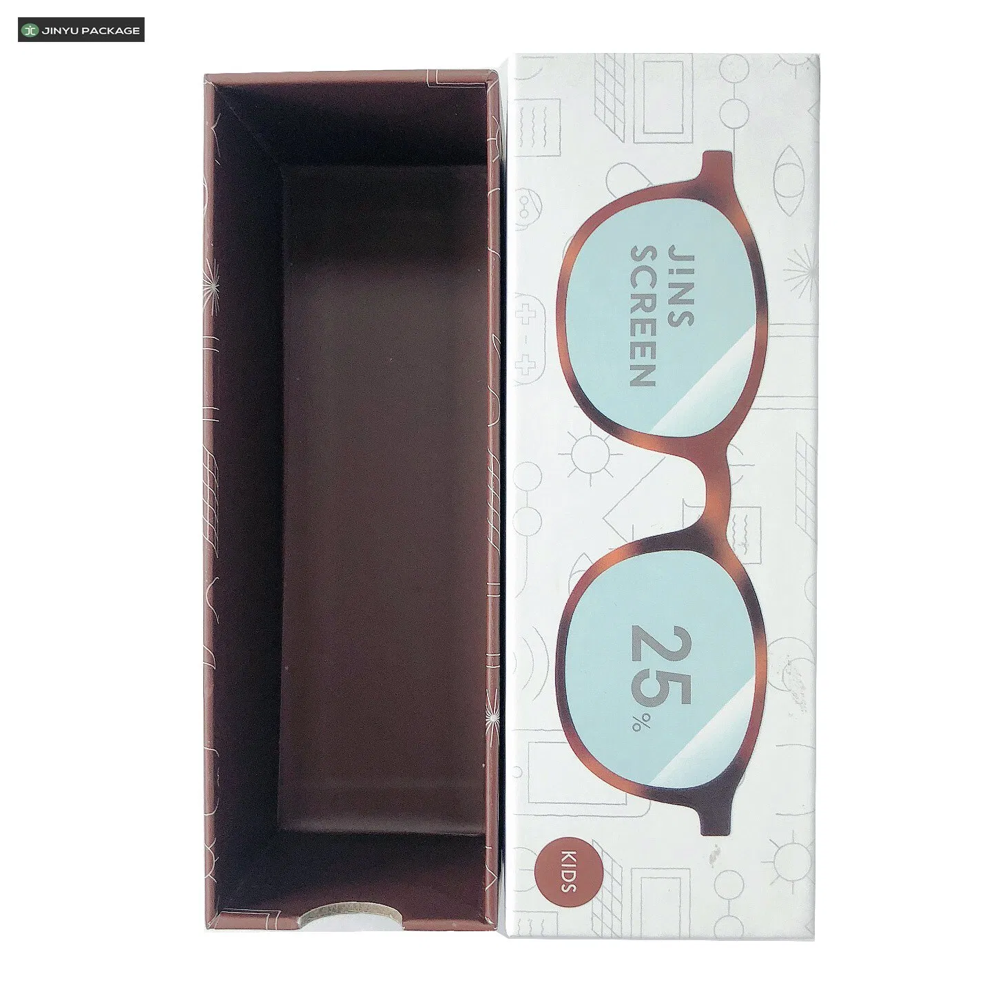 Custom Printing Simple Cardboard Paper Cover & Bottom Style Glass Gift Packaging Case Box