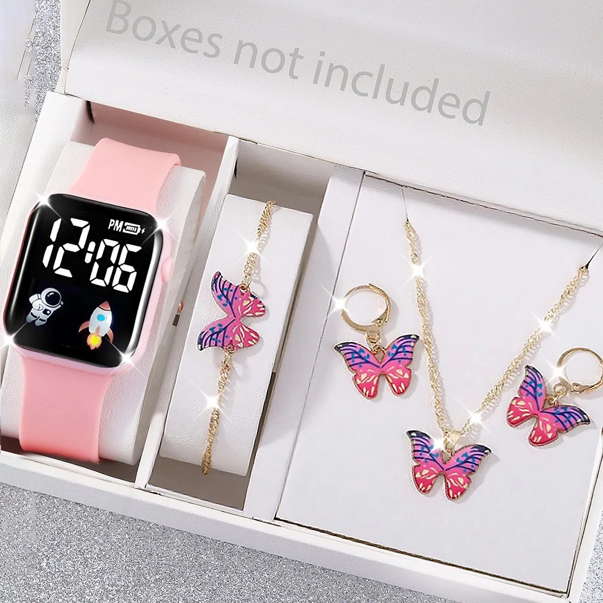 Gift Watch Set Colorful Butterfly Ornaments Gilr Cute Cartoon