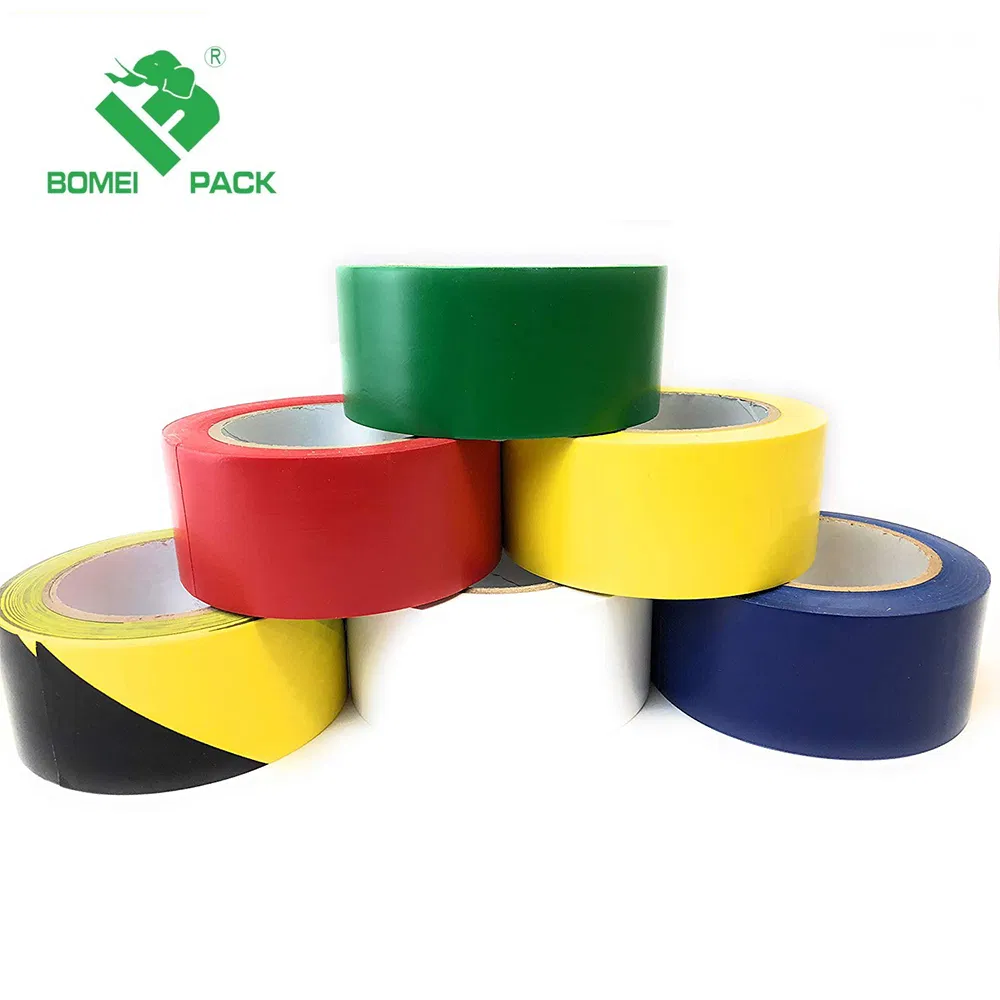 Black Yellow PVC Vinyl Floor Safety Hazard Warning Tape