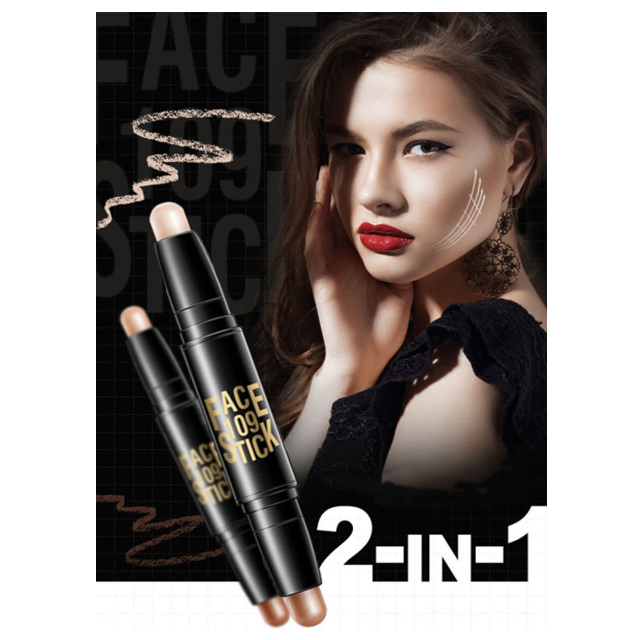 Private Logo Double-Headed Shadow Repair Stick Concealer and Repair Face Shadow Highlighter Pen