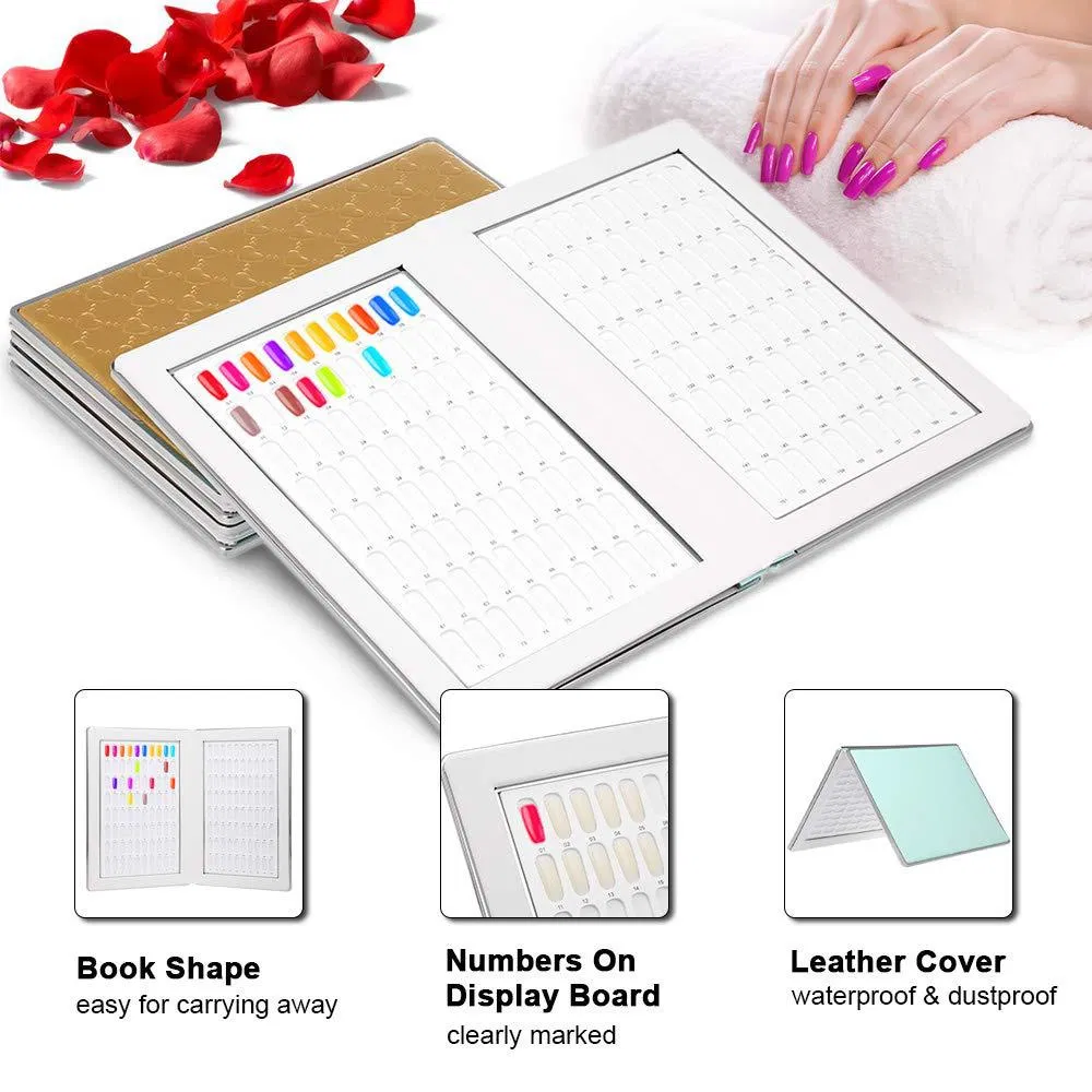 Nail Art Color Manicure Board Electroplated Frosted Texture Nails Oil Glue Color Card Book Decoration Box