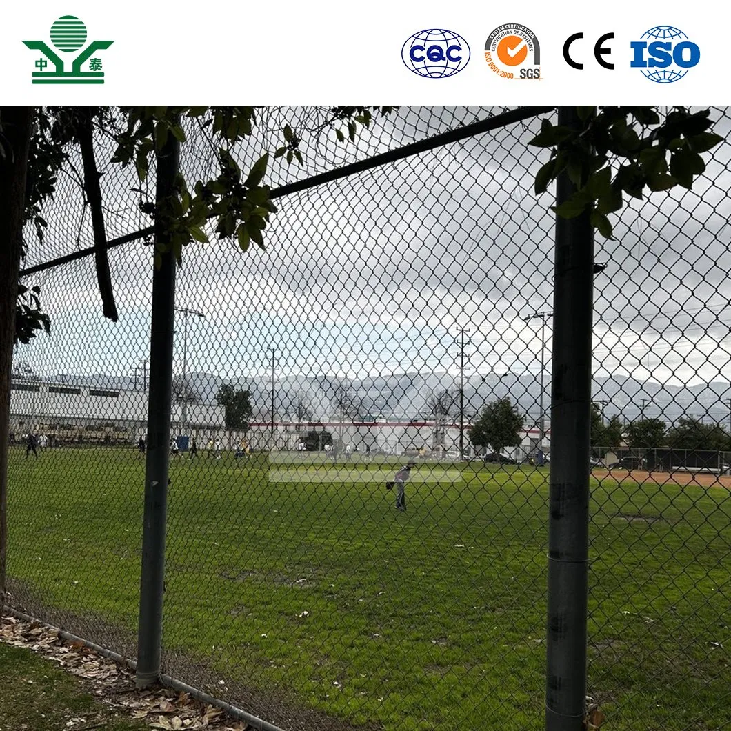 Zhongtai Black Metal Chain Link Fence China Manufacturing Vinyl Coated Stadium Chain Link Fence 3.8mm Diameter Stadium Fence