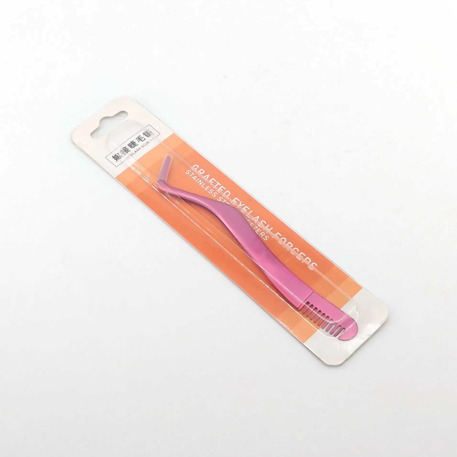Mengfan China Eyelash Tweezer Private Label Pink DIY Lash Clusters Applicator Tweezers