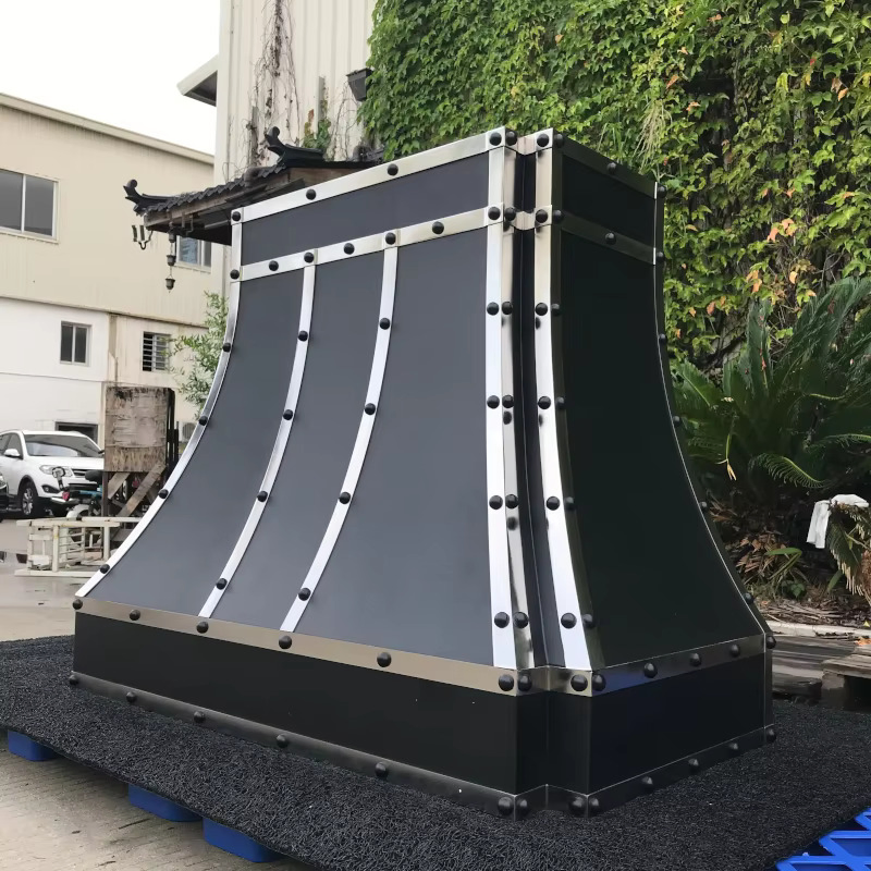 Kitchen Black Custom Metal Stainless Steel Household Wall-Mount Range Hood