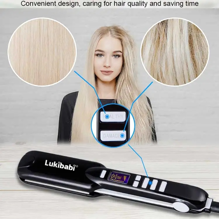 Titanium Hair Straightening New 2 in 1 Hair Straightener Portable with Clip 360 Degree Rotating Line Hair Flat Iron Styling