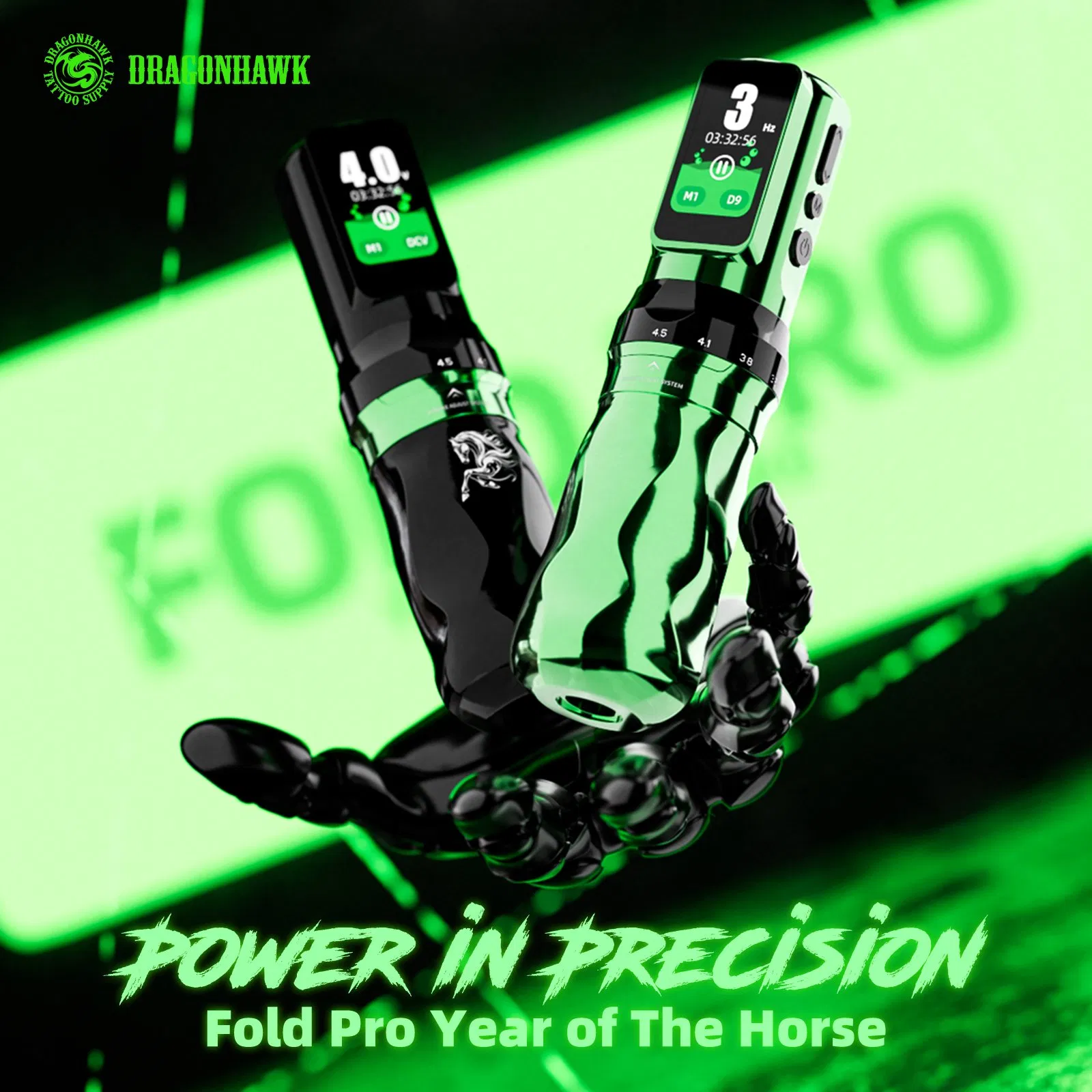 Horse Year Edition Two Battery Wireless Tattoo Pen Packing Box 4.5mm Stroke
