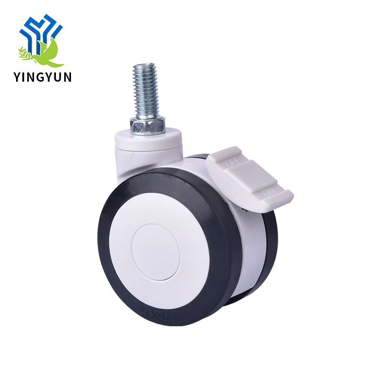 Double Face Plastic Hospital Medical Bed Brake Caster Wheels