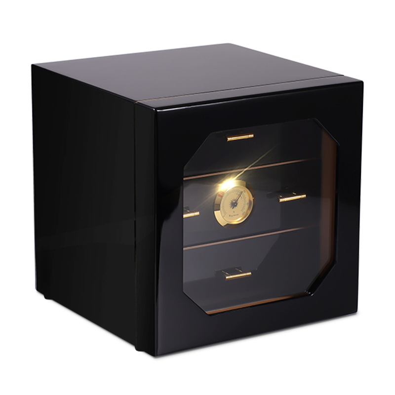 Handmade Cigar Humidor Cabinet, Black Cedar Ciqar Box