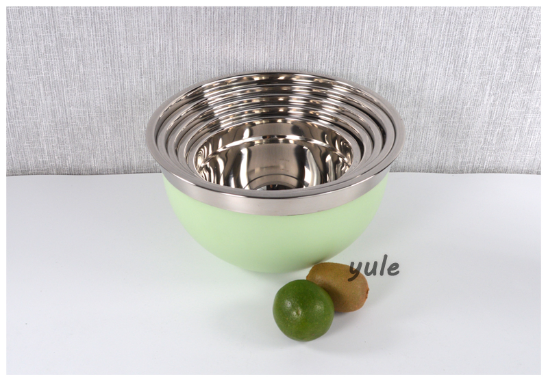 Fctory Wholesale Black Color Baking Salad Bowl Stainless Steel Mixing Bowl